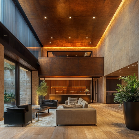 木石金属现代住宅客厅