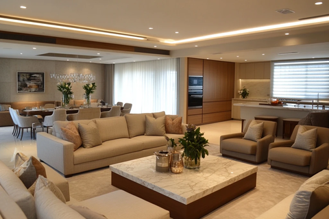 开放式客厅与厨房布局