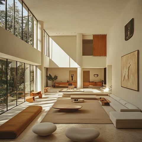 两层客厅艺术漆墙面