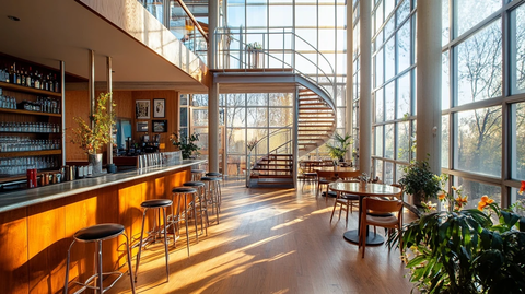 全景窗不锈钢楼梯法式拼花地板