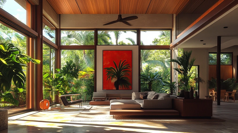 开放式客厅现代艺术墙面