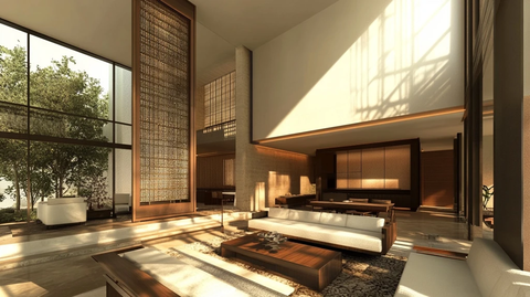 宽阔客厅高天花设计