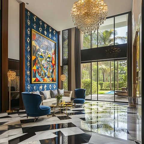 艺术装饰风格别墅大厅