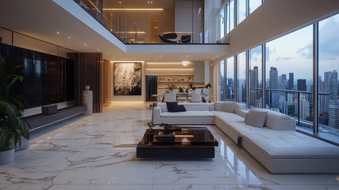 现代顶层公寓客厅设计