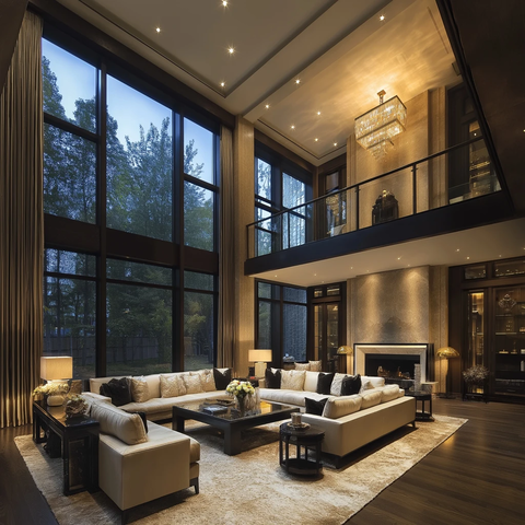 双层客厅落地窗设计