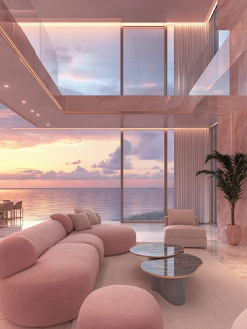海景粉色现代公寓