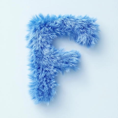 蓝色蓬松字母