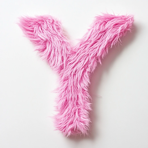 粉色羊毛绘制立体字母