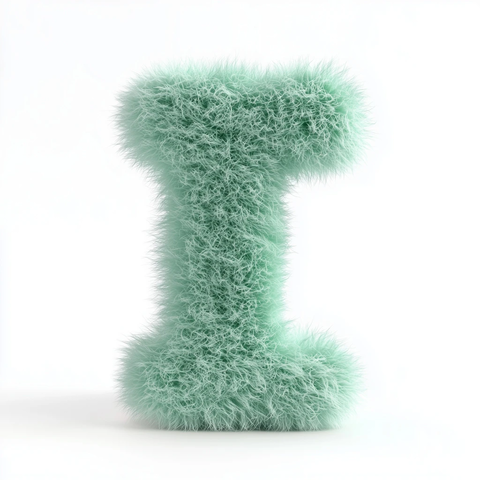 垂直站立的柔软绿色纤维