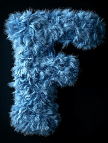 蓝色绒毛字母背景