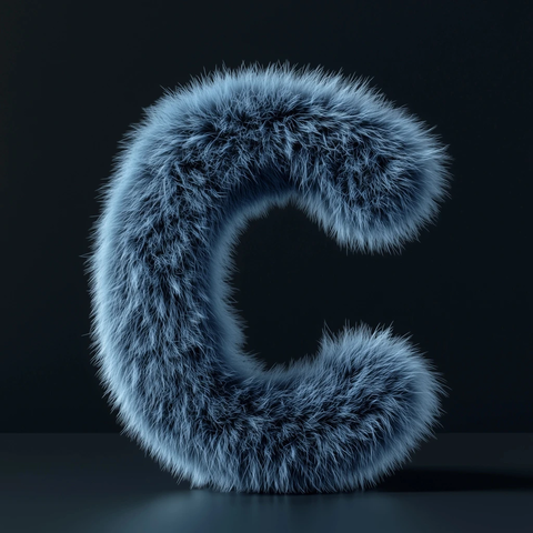 柔软绒毛字母站立图