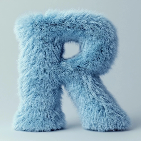 柔软蓝色字母悬浮