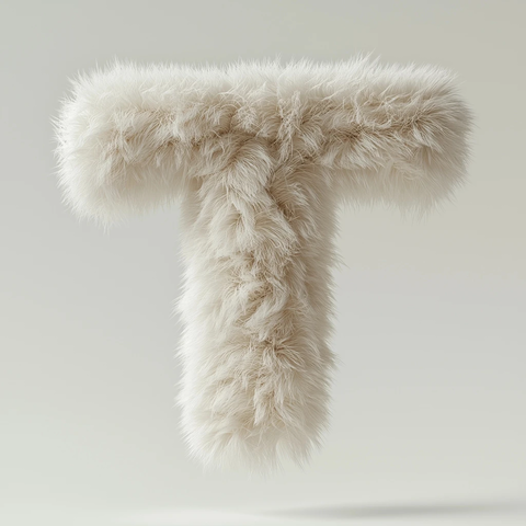 柔软绒毛字母悬浮设计