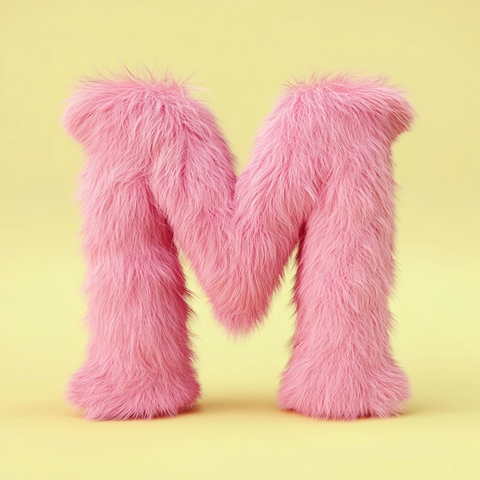 粉色毛茸茸字母