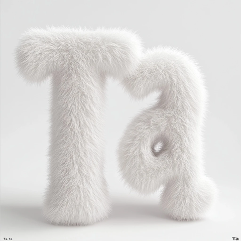 白色柔软字母设计