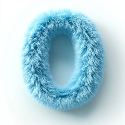 高角度蓝色绒毛字母