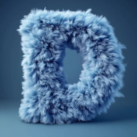 字母浅蓝柔软效果