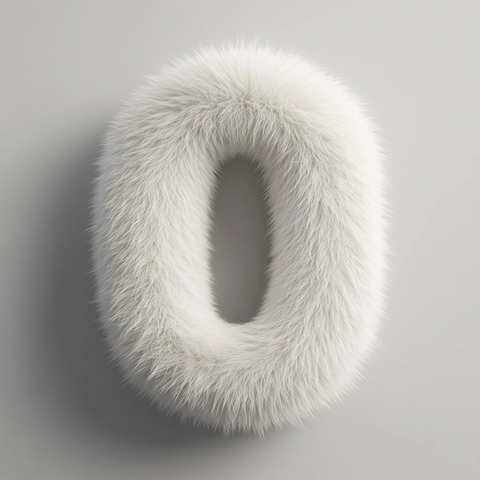 白色长绒毛高字母