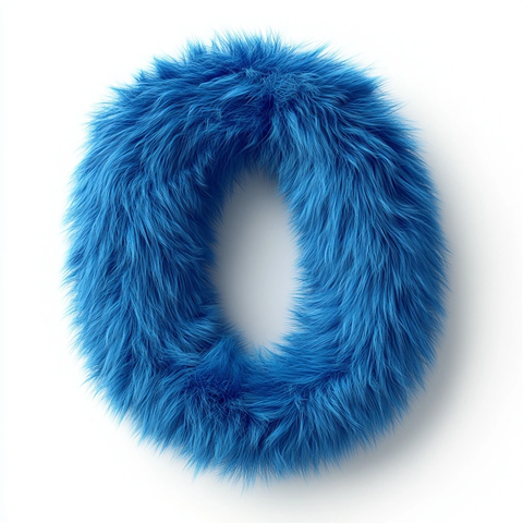 蓝色厚毛绒数字零图案