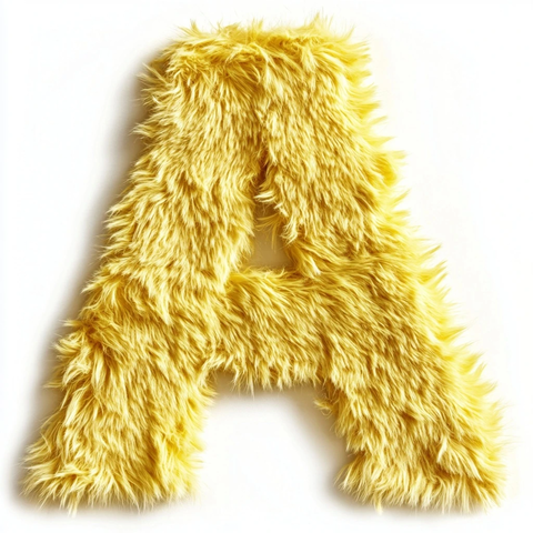 黄色羊驼毛皮上的字母