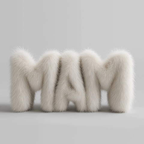 柔软绒毛字母与