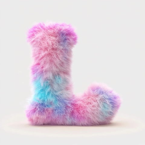 柔软绒毛字母设计