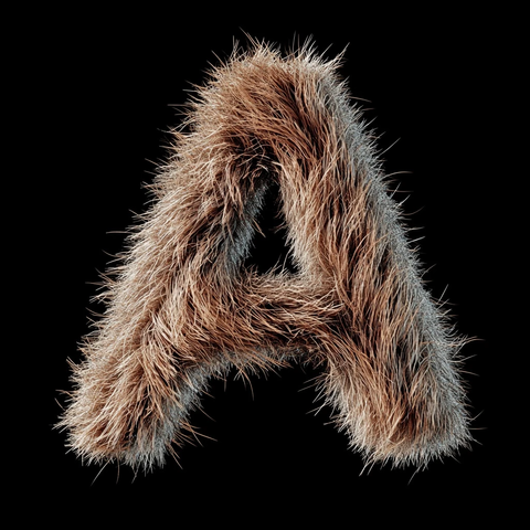 毛发风格字母黑背景