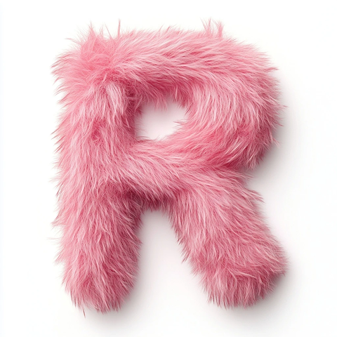 粉色毛绒文字