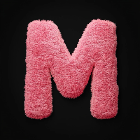 毛绒材质字母简约设计