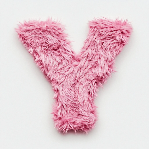 粉色毛绒字样