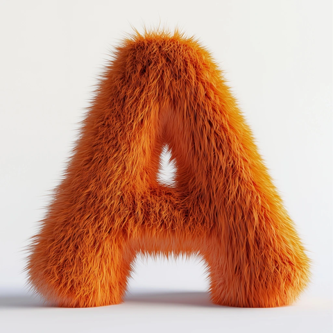橙色字母毛绒形状