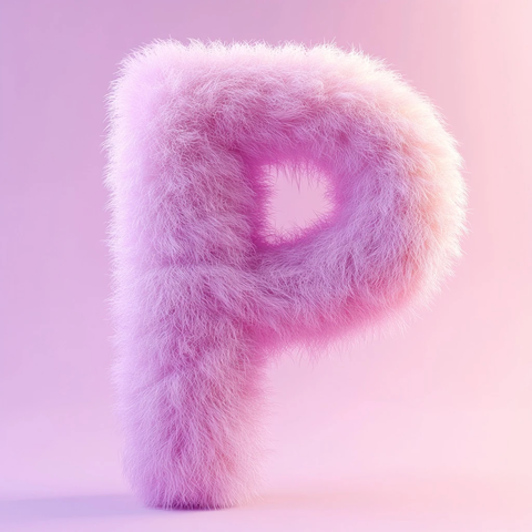 柔软绒毛字母对称设计