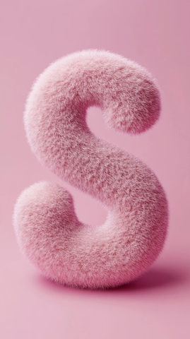 粉色绒毛立体数字