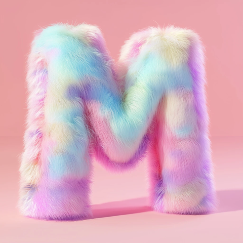 柔软毛绒字母设计