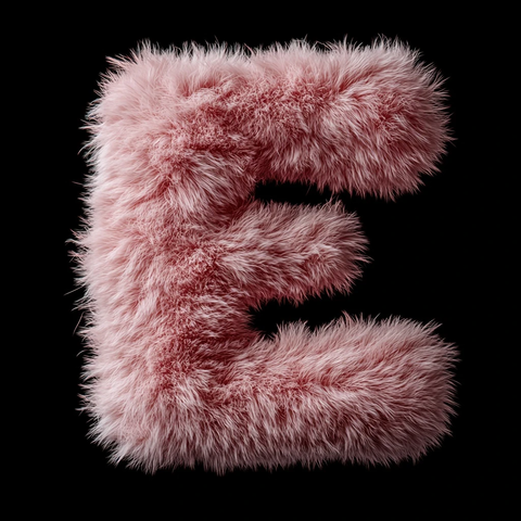 粉色绒毛字母图案