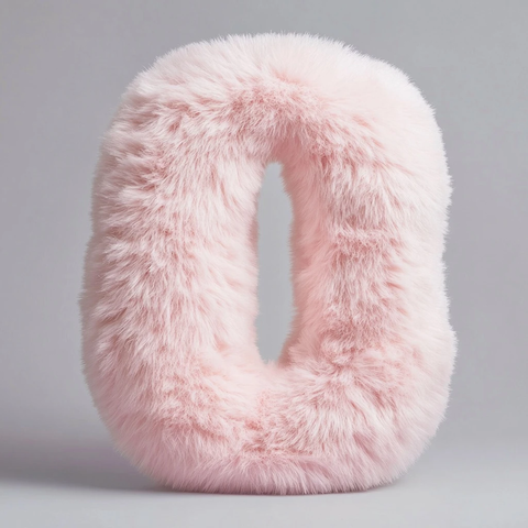粉色毛绒文字立体设计