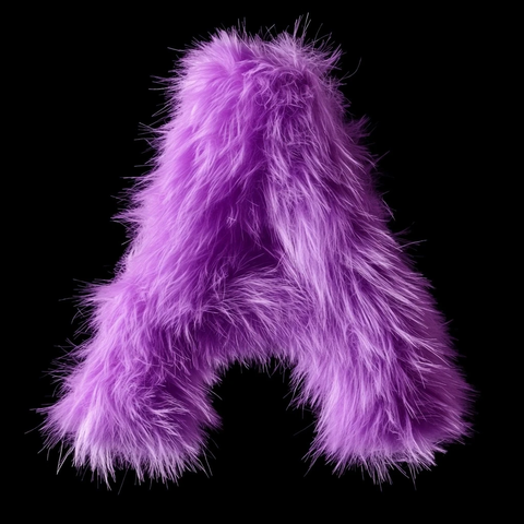 紫色绒毛字母图案