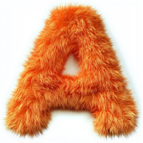 橙色流线形字母