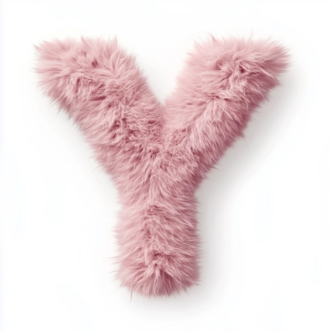 粉色毛绒字母柔和光影