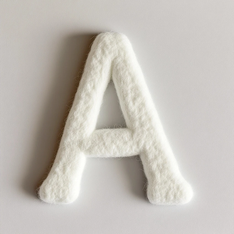 白色绒毛针毡字母