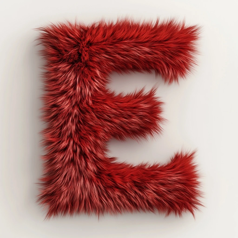 红色毛绒字母设计