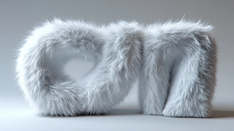 独角兽白色马毛质感立体图