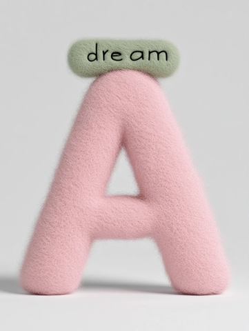 粉色立体字母与梦想