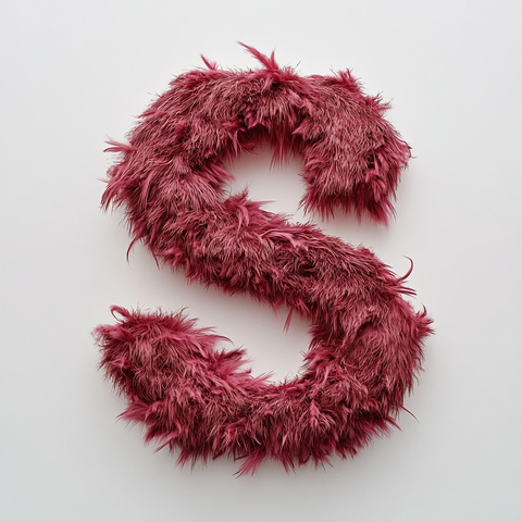 粉色毛皮拼成大写字母