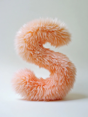 温暖渐变绒毛字母