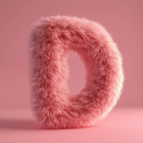 粉色数字短毛绒立体模型
