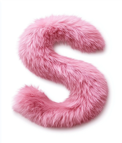 粉色毛绒字母剪贴画