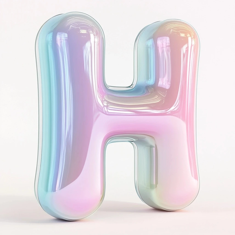 圆润字母糖果色透明背景