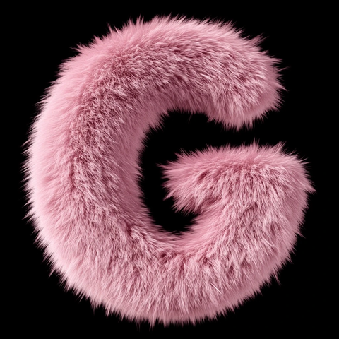 粉色绒毛字母字体设计