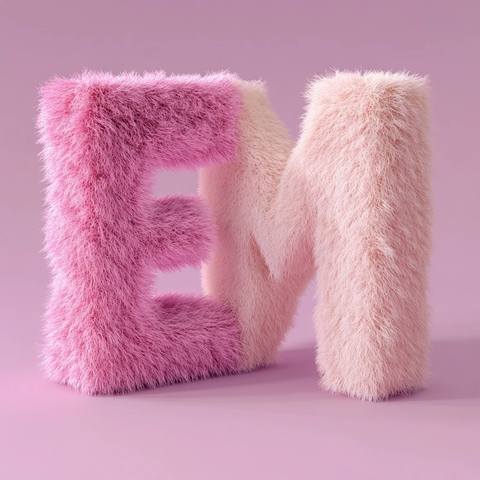 等距字母与毛绒材质